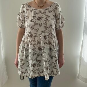 Free People Cotton Tunic Dress With Pockets